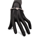 Brass Cubic Zirconia Heart Charm Bracelet Women