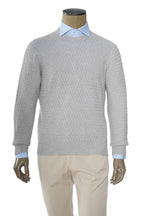 Brioni Basketweave Knit Cashmere Crewneck Sweater