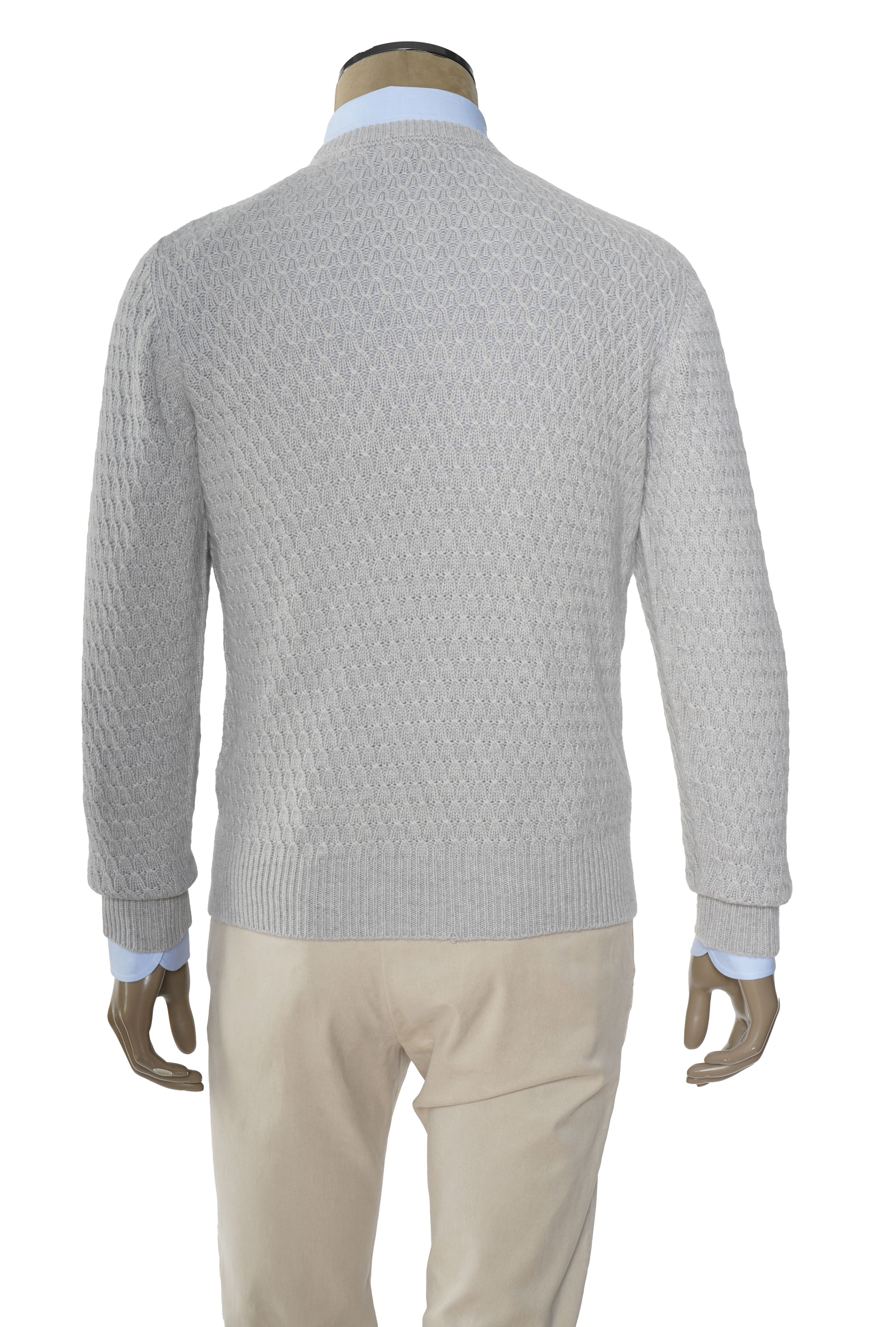 Brioni Basketweave Knit Cashmere Crewneck Sweater