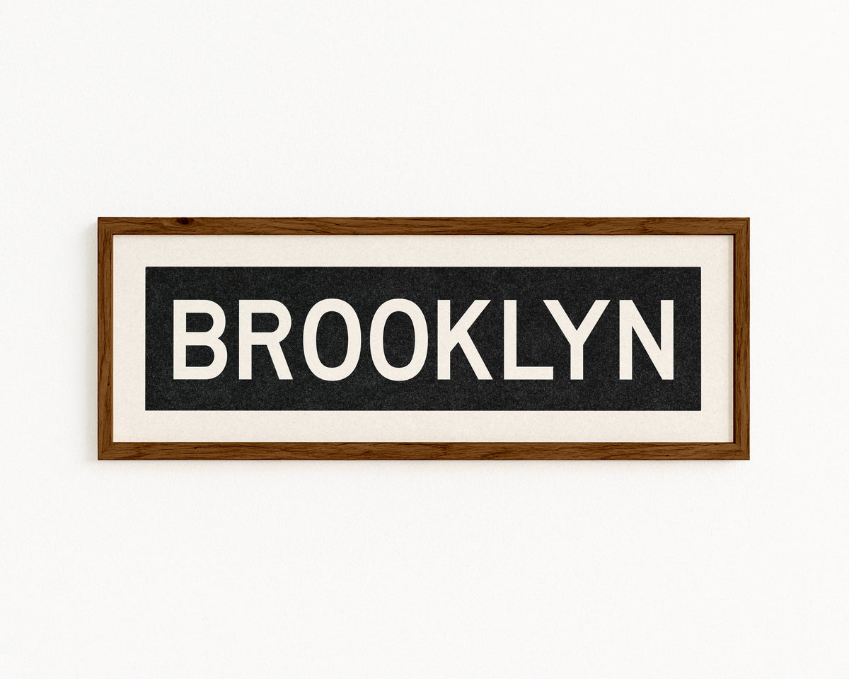 Framed Brooklyn New York Bus Scroll