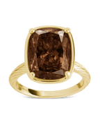 Sterling Silver Elongated Cushion Chocolate CZ Cocktail Ring