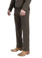 Men's Brown Western Suit 2-Piece - Cowboy Suit with Western Yoke & Pearl Snaps