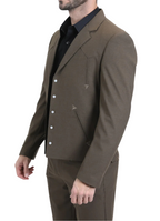 Men's Brown Western Suit 2-Piece - Cowboy Suit with Western Yoke & Pearl Snaps