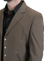Men's Brown Western Suit 2-Piece - Cowboy Suit with Western Yoke & Pearl Snaps