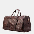 The Velar Brown Hand-Painted Python Leather Weekender Bag