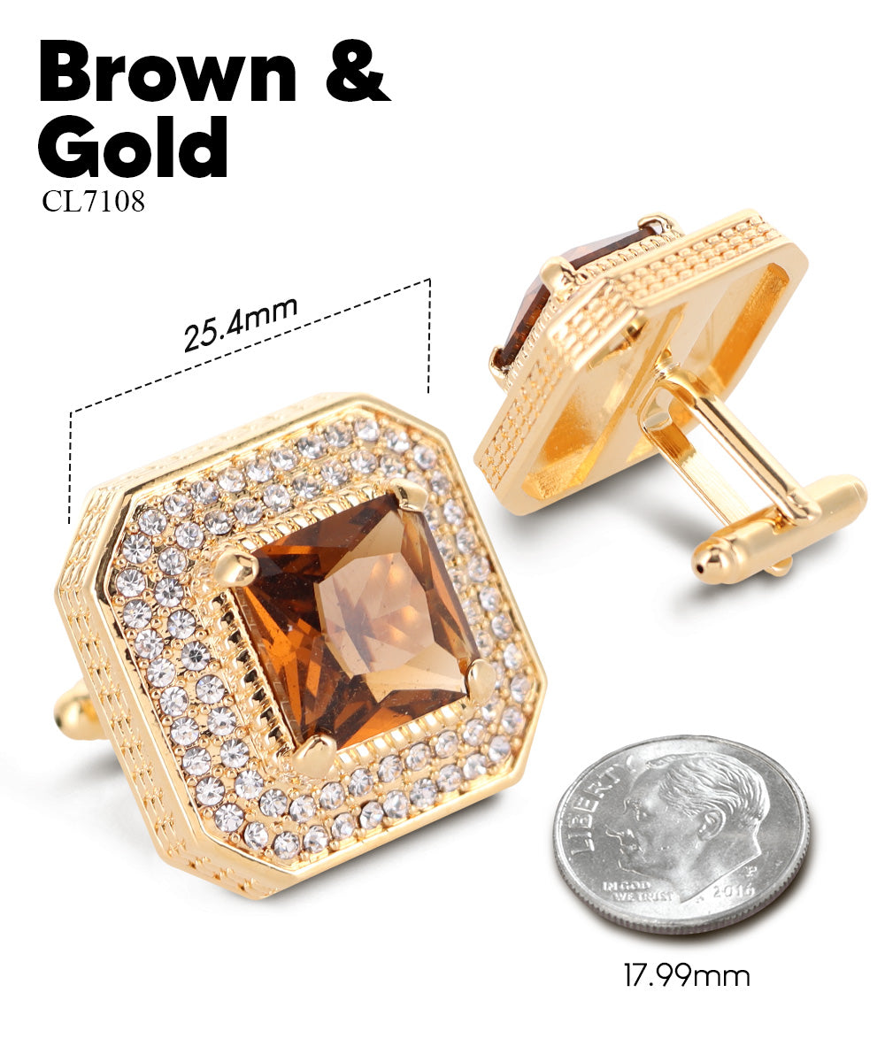 Large Square Crystal Diamond Cufflinks CL71XX