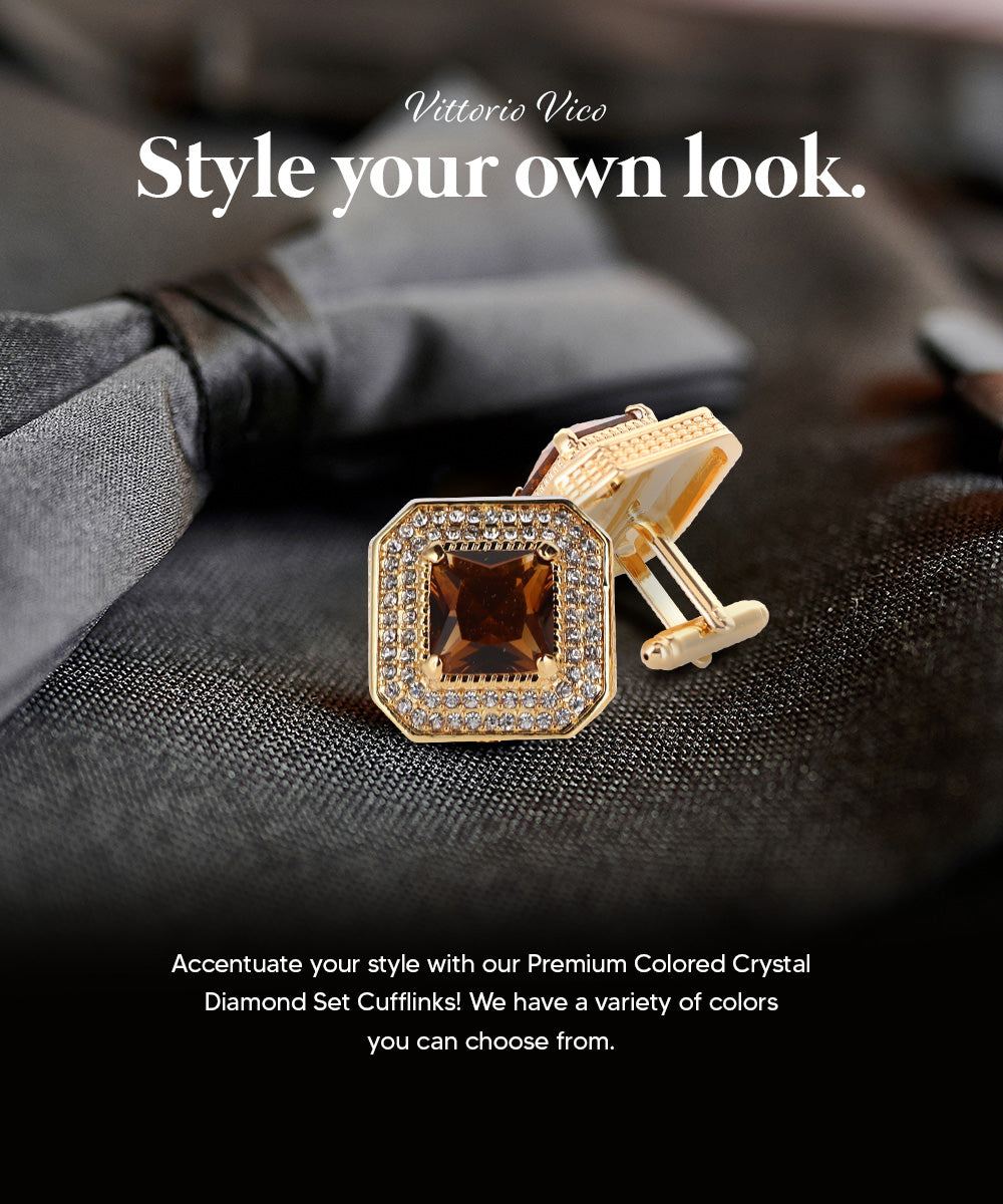 Large Square Crystal Diamond Cufflinks CL71XX