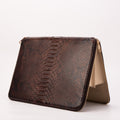 The Varese Brown Hand-Painted Python Leather 14” Laptop Portfolio