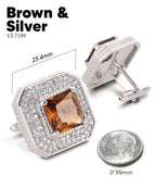 Large Square Crystal Diamond Cufflinks CL71XX