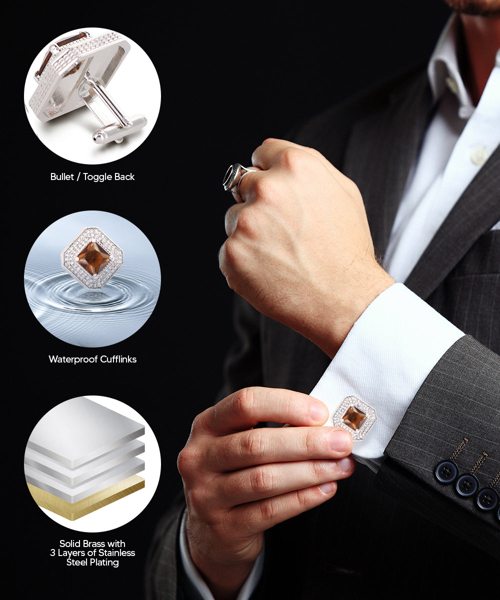 Large Square Crystal Diamond Cufflinks CL71XX