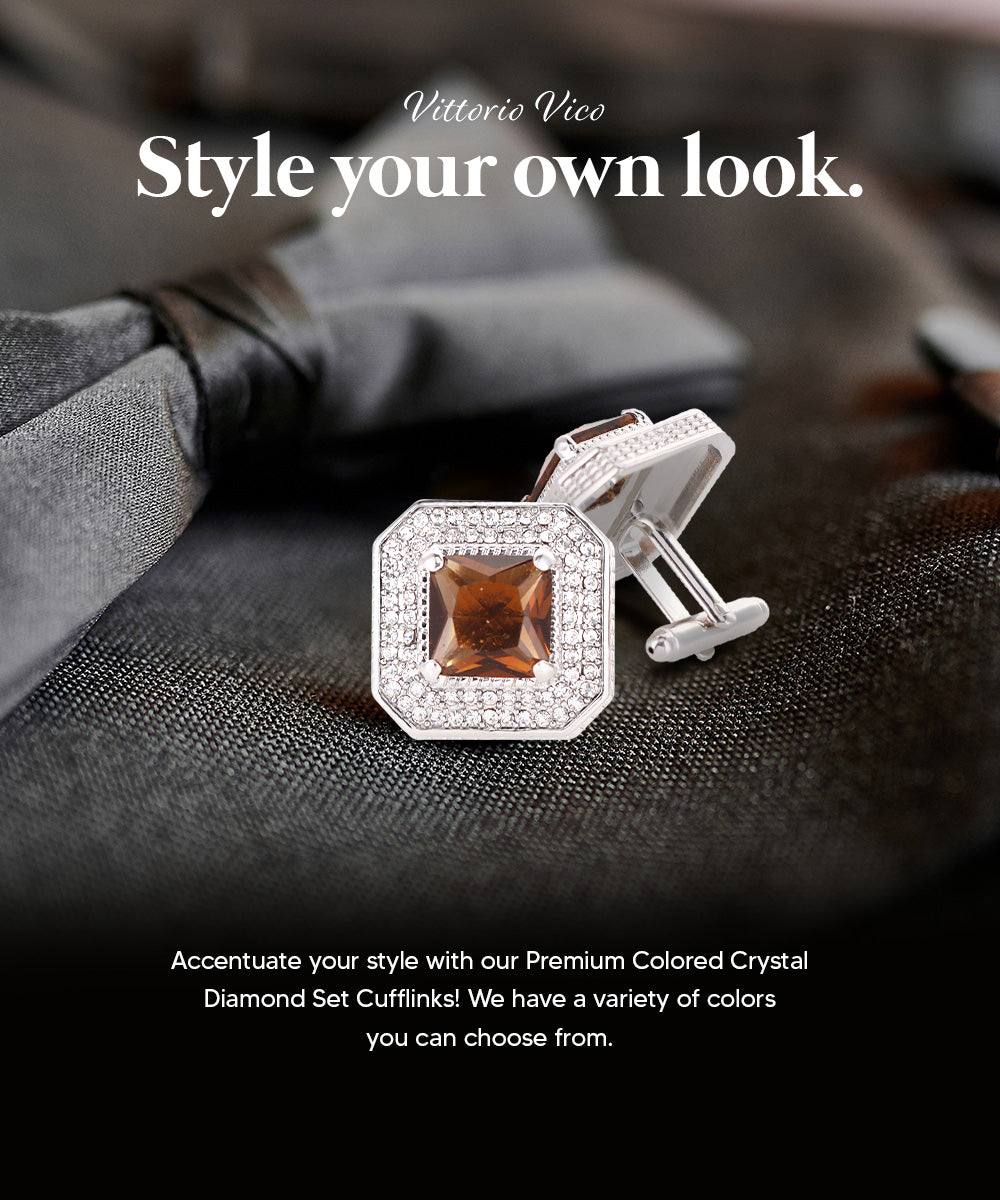 Large Square Crystal Diamond Cufflinks CL71XX