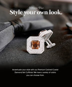 Large Square Crystal Diamond Cufflinks CL71XX