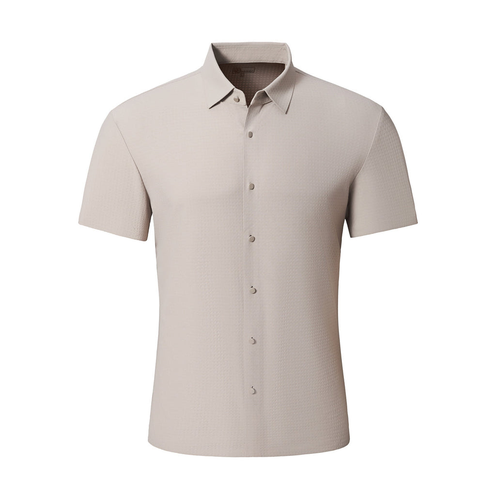 Stitchless Stretch Poplin SS Shirt KHAKI