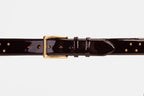 The Jupiter Burgundy Patent Leather Spike Leather Belt