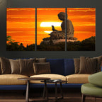 Buddha Statue at Sunset Canvas Print