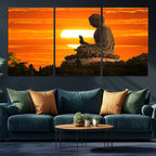 Buddha Statue at Sunset Canvas Print