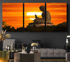 Buddha Statue at Sunset Canvas Print