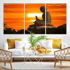 Buddha Statue at Sunset Canvas Print