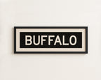 Framed Buffalo New York Bus Scroll