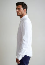 Classic White Long Sleeve Button Down Tech Shirt