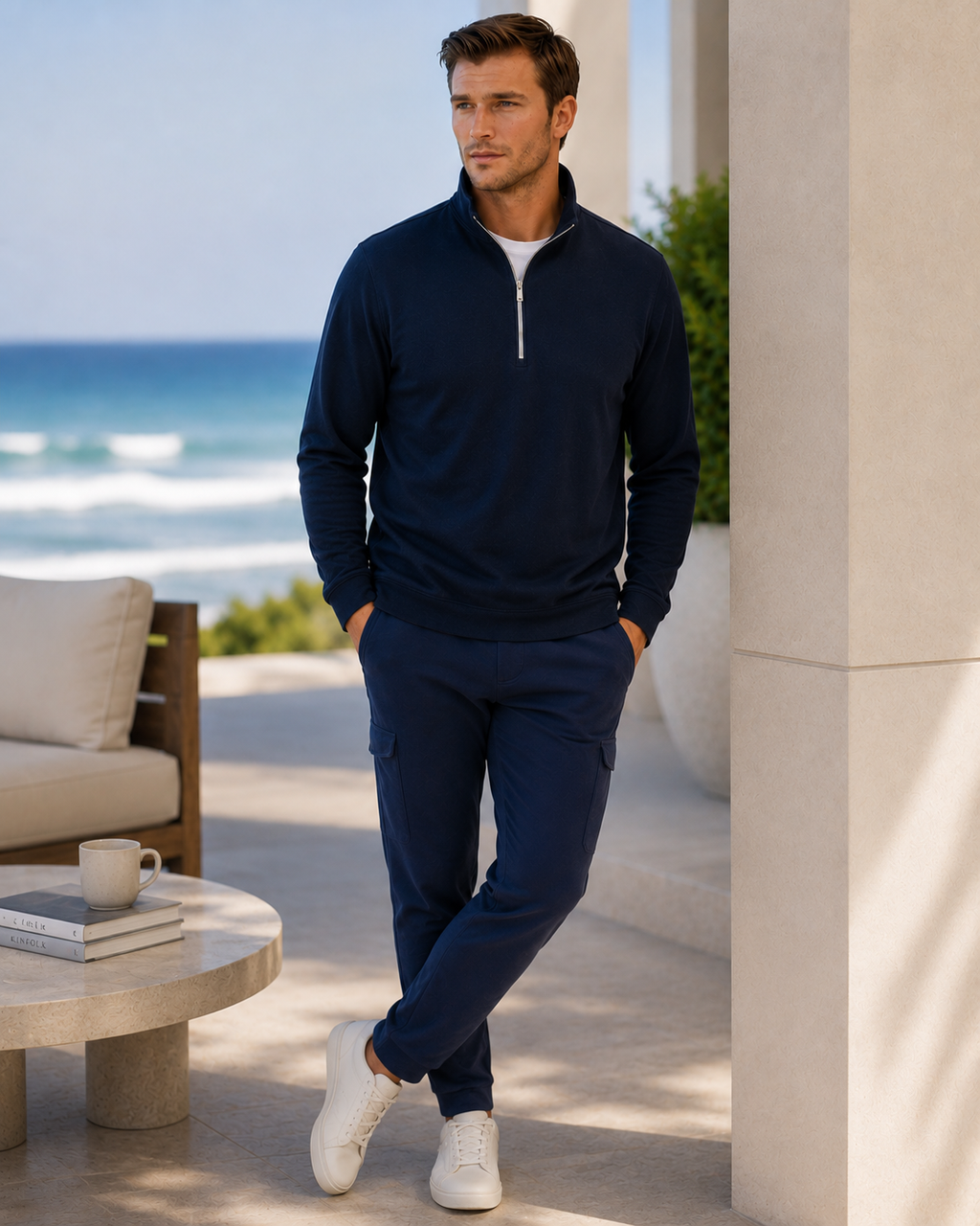 Buki Cinqo Travel Half Zip - Navy