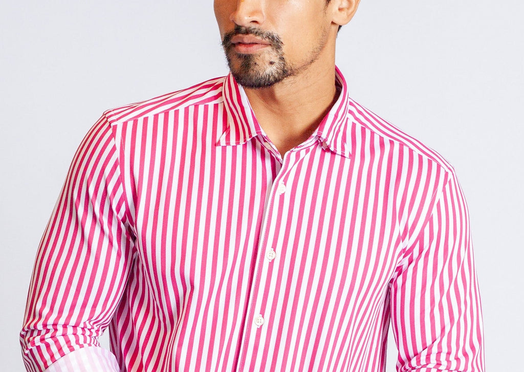 The Go Big Stripe Long Sleeve Tech Shirt - Sunset Stripe