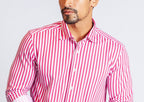 The Go Big Stripe Long Sleeve Tech Shirt - Sunset Stripe