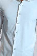 'Single Shot' Long Sleeve Tech Shirt - Light Blue