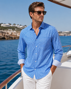 Swiss Check Long Sleeve Tech Shirt - Blue