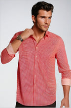 Swiss Check Long Sleeve Tech Shirt - Red