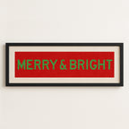 Framed Merry & Bright Red Green Christmas Art Print