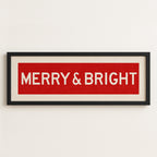 Framed Merry & Bright Red Christmas Art Print