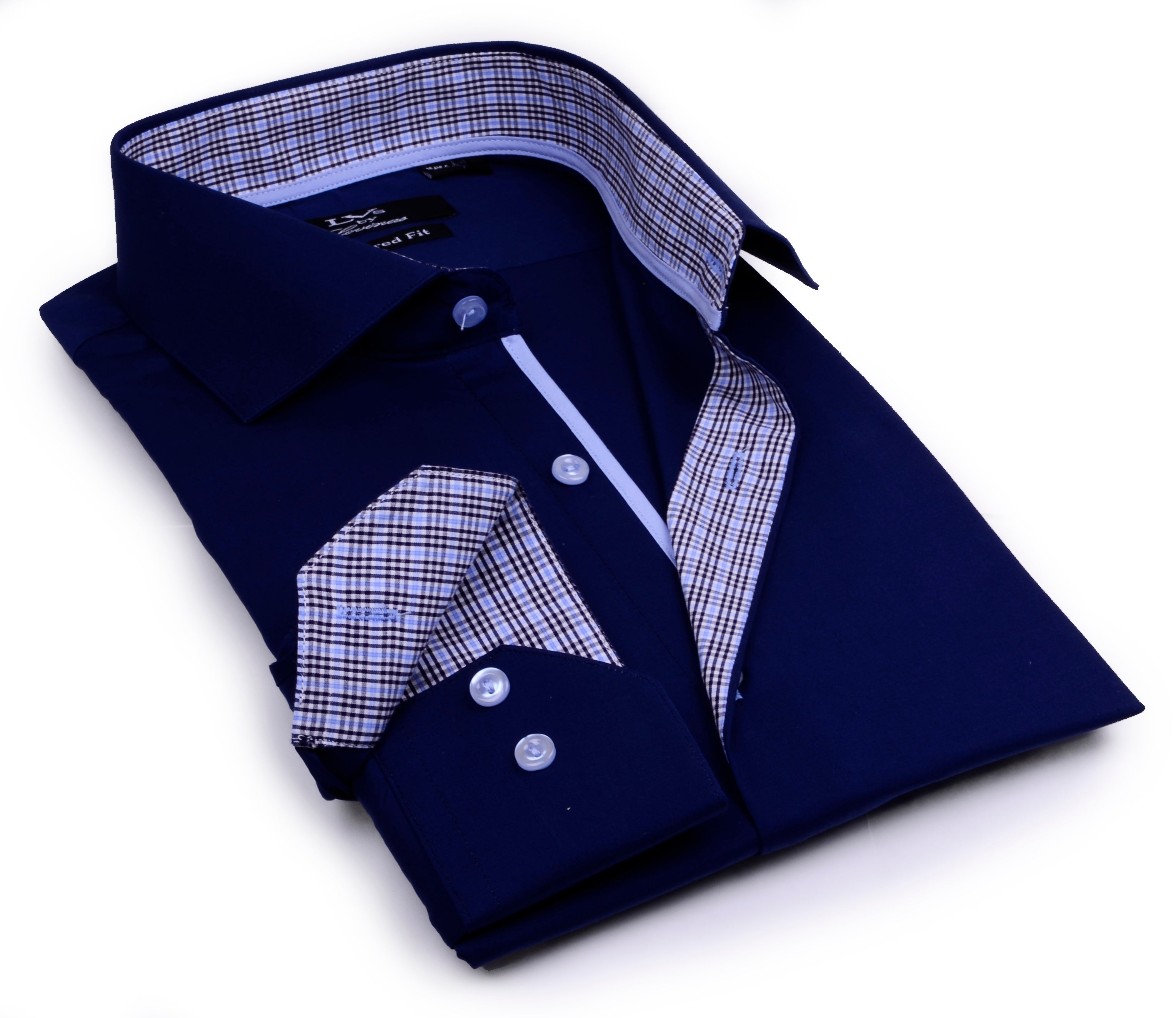 Button-Up Shirt //  - Tailored Fit - contrast  trimming - final sale - Size Small
