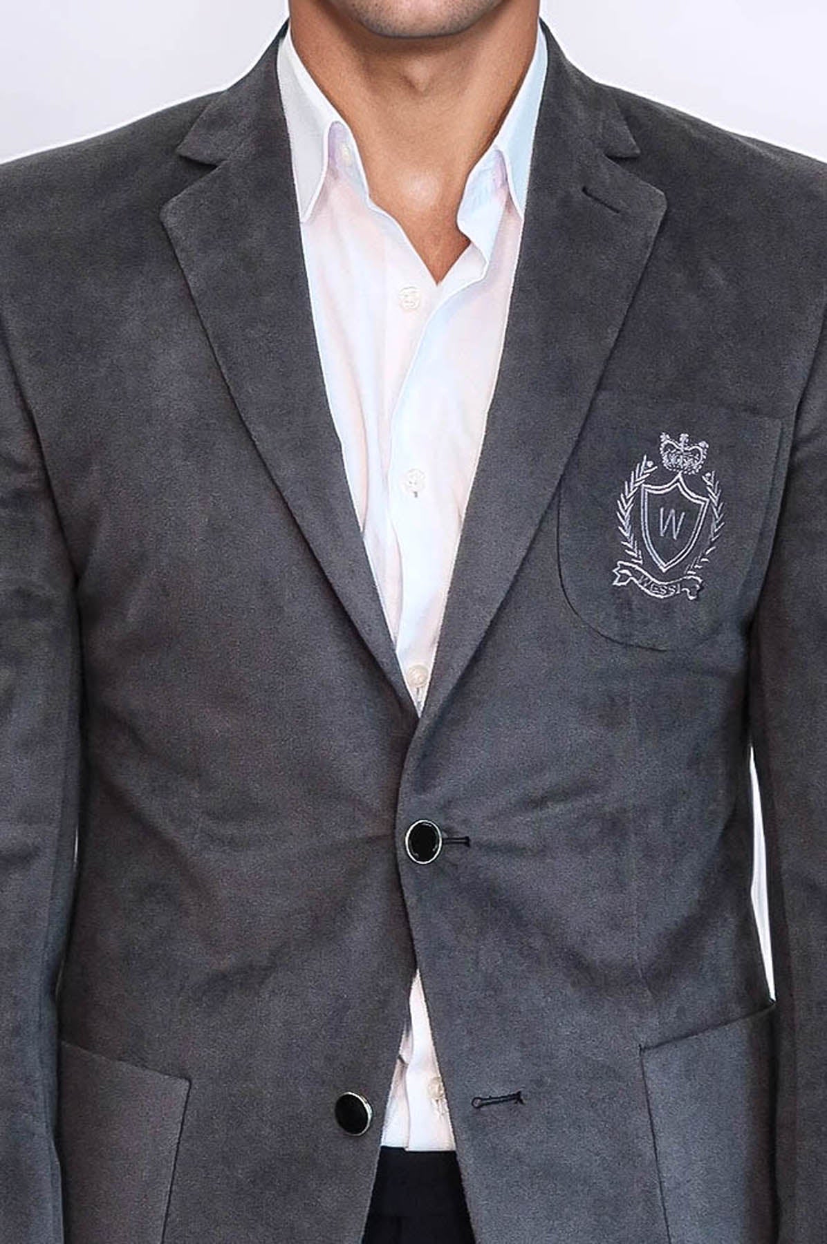 Bag Pocket Rigging Velvet Grey Jacket-Wessi