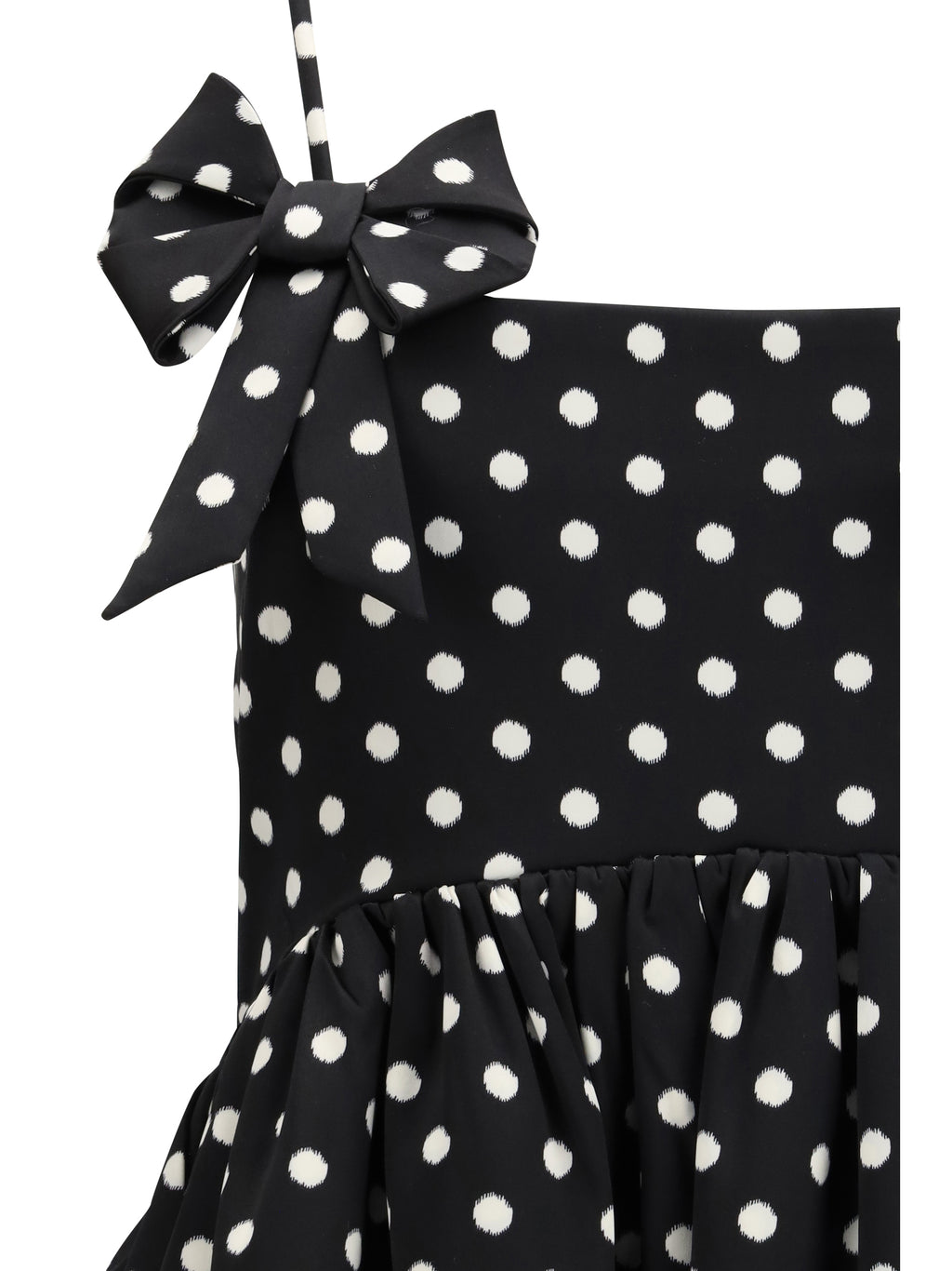 Mini Dress Polka-Dot Satin Black