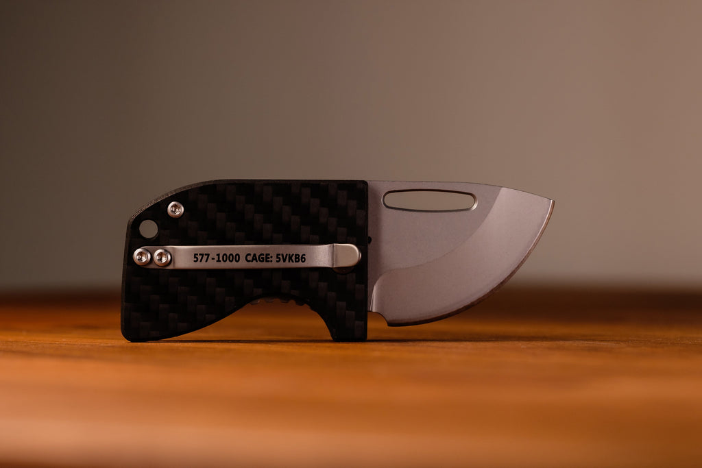 D2 Stub 2.0 Knife - Titanium Frame Lock & (( Carbon Fiber )) by Maratac® ( Spooky Sale! )