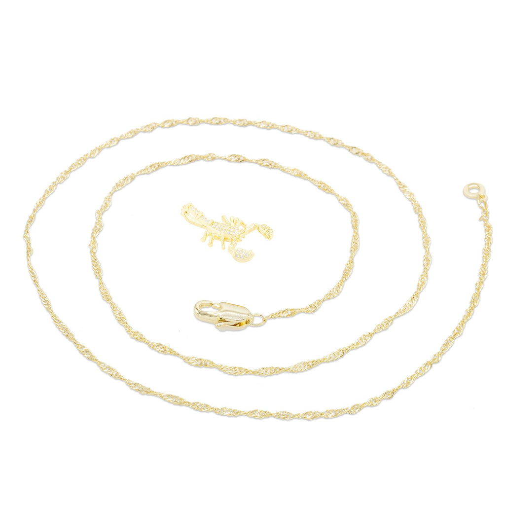 Scorpion Cubic Zirconia Pendant With Necklace Set 14K Gold Filled