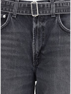 Jeans Cuffed Taper Wide Arcane Black Denim