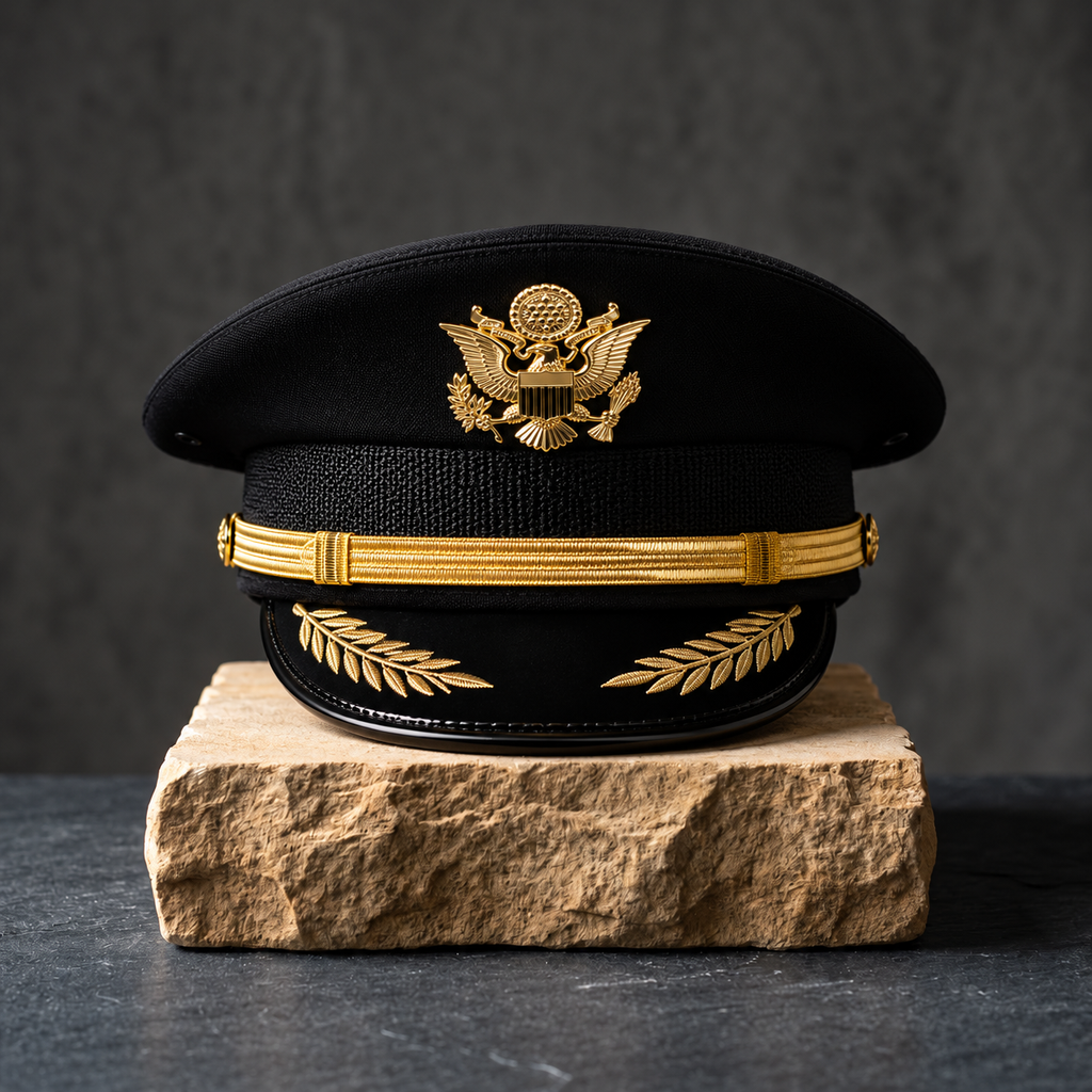 Captain Hat for Men & Women – White Yacht, Boat & Pilot Cap with Eagle Crest | Ferrecci