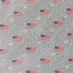 Light Gray Herringbone American Flag Men's Tie