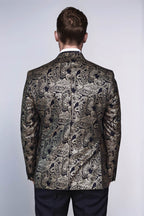 Paisley Peak Lapel Black Men Dinner Tuxedo  Jacket - Wessi