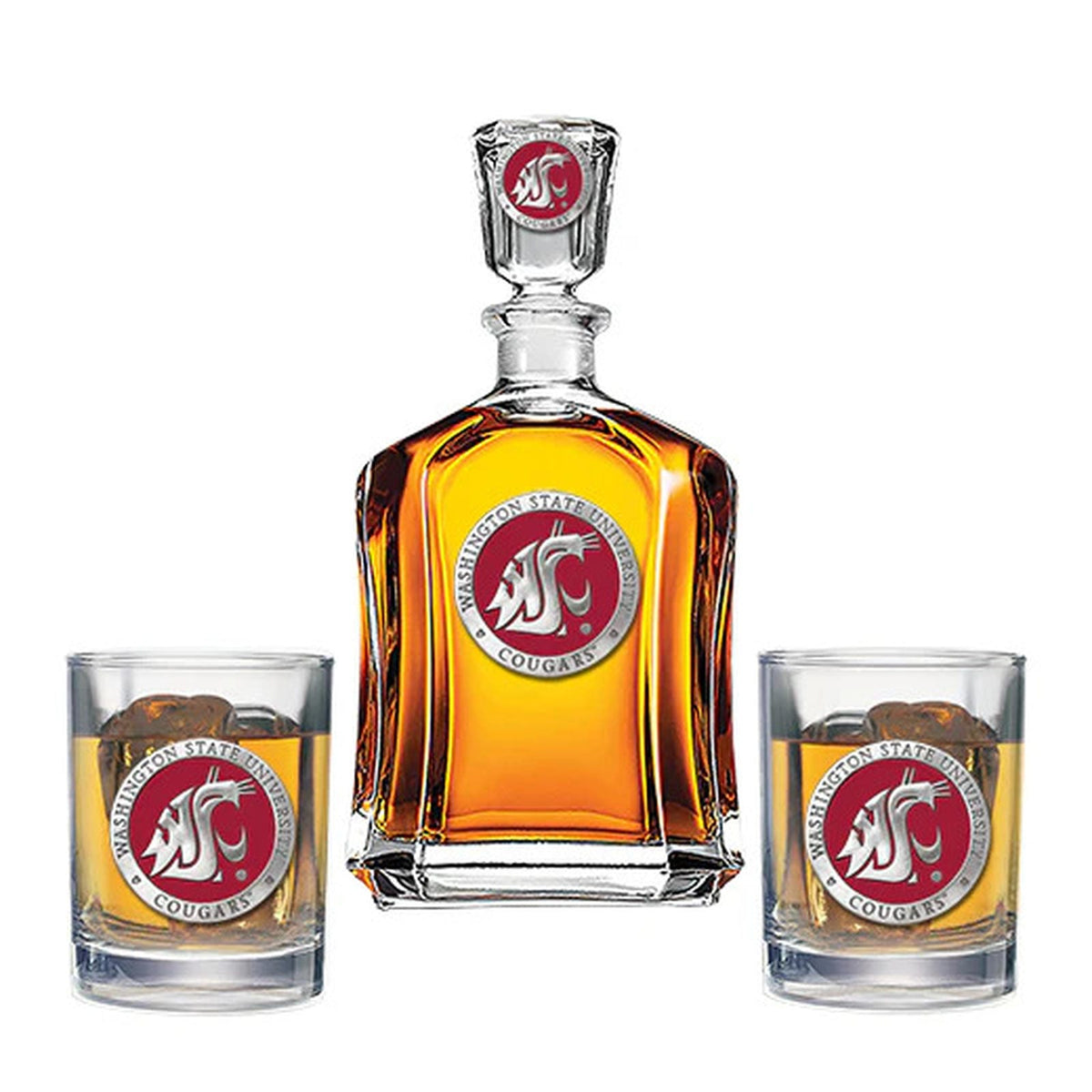 Washington State University Capitol Decanter with 2 Glasses