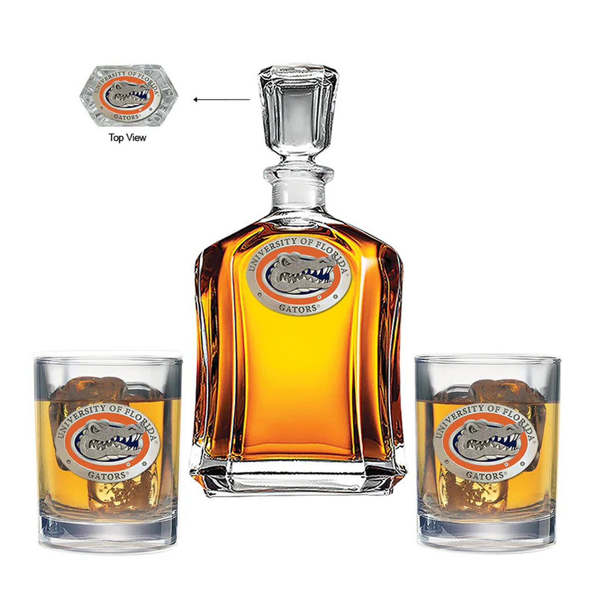 Florida Gators Capitol Decanter with 2 Glasses