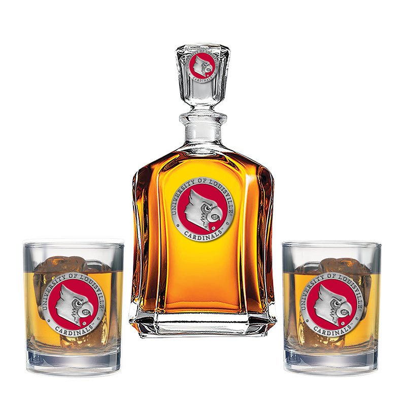 University of Louisville Capitol Decanter with 2 Glasses