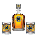 University of Notre Dame Capitol Decanter with 2 Glasses