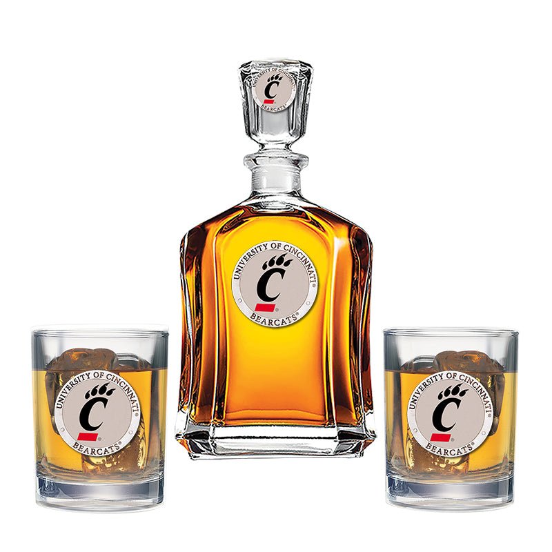 Cincinnati Bearcats Capitol Decanter with 2 Glasses