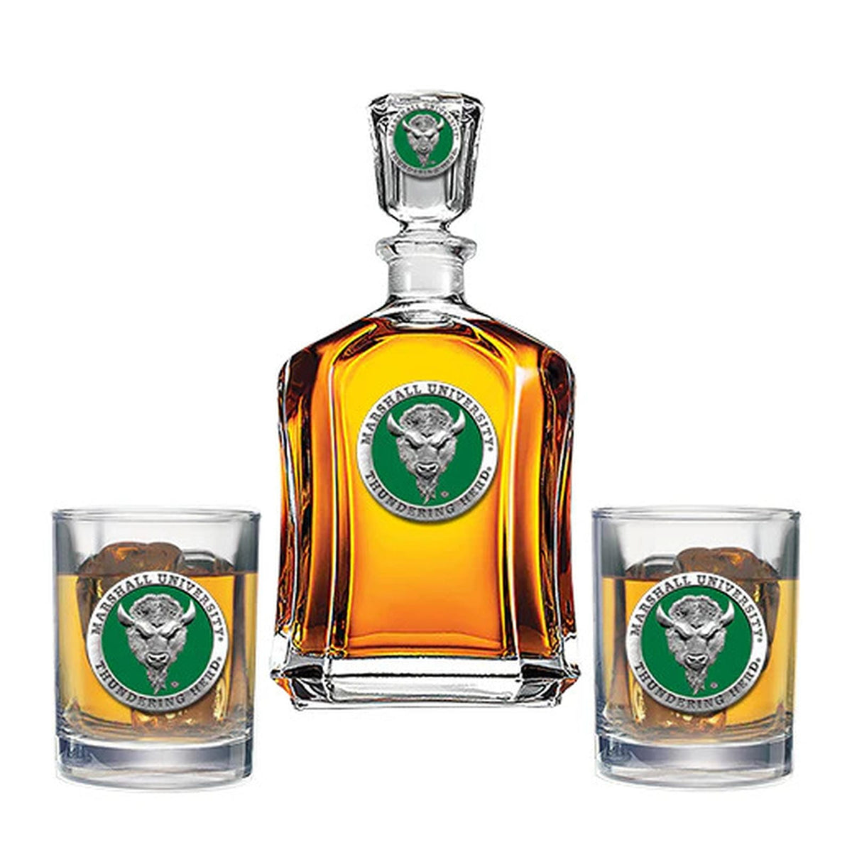 Marshall University Capitol Decanter with 2 Glasses
