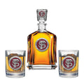 Florida State University FS Logo Capitol Decanter with 2 Glasses