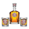 North Carolina State University Capitol Decanter with 2 Glasses