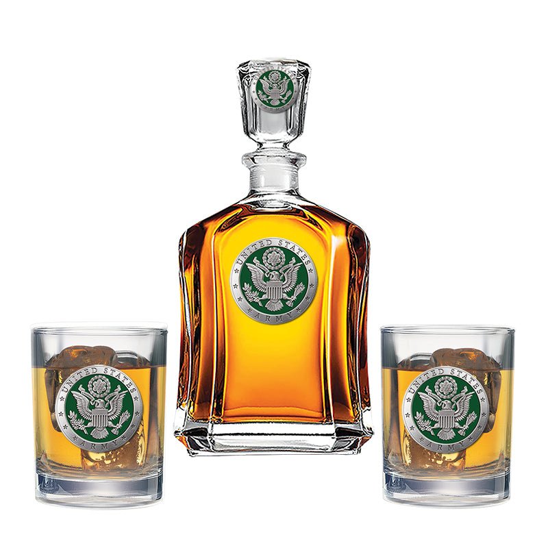 Army Capitol Decanter with 2 Glasses